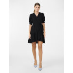 Robe midi manches courtes noir en lin