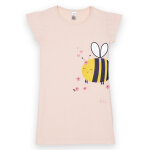 Robe de nuit filette uni imprim bee devant - rose nude