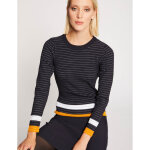 Robe patineuse  bandes contrastantes bleu marine en viscose