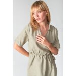 Robe portefeuille en jeans floe blanc dina Robe portefeuille en jeans floe blanc dina
