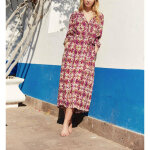 Robe racha - psychedelique rouge en viscose