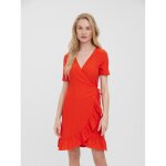 Robe regular fit col rond manches courtes orange