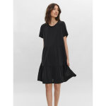Robe relaxed fit col rond manches 3 / 4 au - dessus du genou noir en coton modal Robe relaxed fit col rond manches 3 / 4 au - dessus du genou noir en coton modal