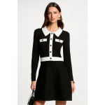 Robe tricot courte trapze noir