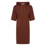 Robe uni en jersey marron