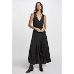 Robe unie fluide bretelles dentelle noir Robe unie fluide bretelles dentelle noir