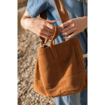 Sac astier en cuir sude camel marron