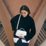 Sac baguette  rabat avec fermoir m paris ily blanc en cuir