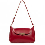 Sac a rabat avec fermoir m suave evenly en cuir rouge carmin