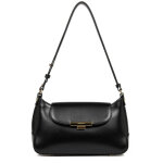 Sac a rabat avec fermoir m suave evenly noir en cuir