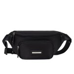 Sac banane cuir axelle noir en nylon adele Sac banane cuir axelle noir en nylon adele