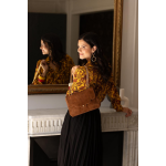 Sac bandouli�re � rabat gaby marron en cuir