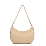 Sac besace zipp m milano aria beige en cuir