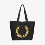 Sac cabas imprim laurier - noir en coton
