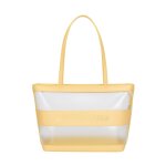 Sac cabas jaune et transparent pour femme