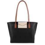 Sac cabas main maya noir et gris en cuir
