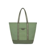 Sac cabas port paule a4 cuir kaya kaki en toile fleur