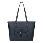 Sac cabas port paule a4 mirabelle bleu ptrole en cuir june