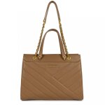 Sac cabas port paule zippe en cuir camel