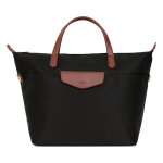 Sac cabas port main - a4 - noir / marron - pop en nylon