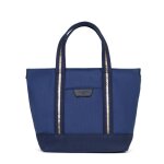 Sac cabas porté main cuir kaya marine en toile isa Sac cabas porté main cuir kaya marine en toile isa