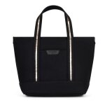 Sac cabas port main cuir kaya noir en toile emma