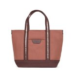 Sac cabas porté main cuir kaya vieux rose en toile ula Sac cabas porté main cuir kaya vieux rose en toile ula
