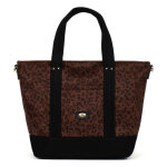 Sac cabas port� main leonie imprim� chocolat xena
