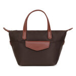 Sac cabas porté main marron foncé en nylon nora Sac cabas porté main marron foncé en nylon nora