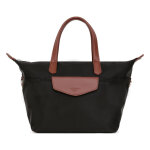Sac cabas port main marron en nylon tess