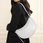 Sac demi lune zipp suave ace gris clair en cuir