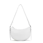 Sac demi lune zipp suave ace gris clair en cuir