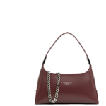 Sac  main avec chane bordeaux en cuir