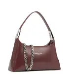 Sac  main avec chane bordeaux en cuir
