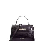 Sac  main  effet croco noir