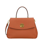 Sac  main femme nora maxi cognac en cuir