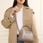 Sac  main s ida double en cuir marron