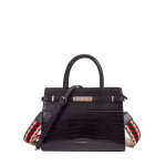 Sac  main noir  effet croco