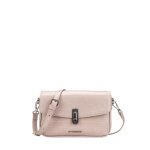 Sac  main port travers nude effet croco camel