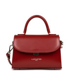 Sac  main a rabat avec fermoir s suave even bordeaux en cuir
