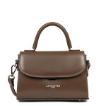 Sac  main a rabat avec fermoir s suave even marron en cuir