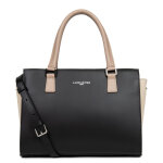Sac  main zippe m smooth noir en cuir