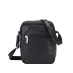 Sac porte travers en cuir noir Sac porte travers en cuir noir