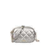 Sac port travers effet matelass gris