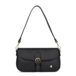 Sac porté épaule 1 anse luna noir en cuir fleur Sac porté épaule 1 anse luna noir en cuir fleur