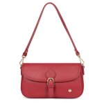 Sac porté épaule 1 anse luna rouge foncé en cuir queen Sac porté épaule 1 anse luna rouge foncé en cuir queen