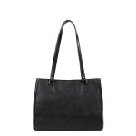 Sac port paule 2 anses a4 jeanne noir en cuir hazel