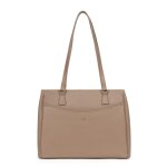 Sac porté épaule 2 anses a4 luna biscuit beige en cuir léna pey Sac porté épaule 2 anses a4 luna biscuit beige en cuir léna pey