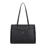 Sac porté épaule 2 anses a4 luna noir en cuir léna lane Sac porté épaule 2 anses a4 luna noir en cuir léna lane