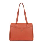 Sac port paule 2 anses a4 luna orange en cuir maud